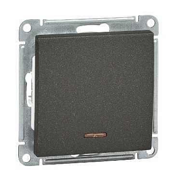 Выключатель 1-кл. СП W59 10А IP20 10AX с подсветкой механизм черн. бархат SE VS110-153-6-86