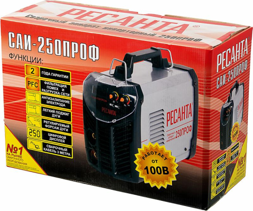 Аппарат сварочный инверторный САИ-250 250А d6 100-260В IP21 ПРОФ Ресанта 65/31