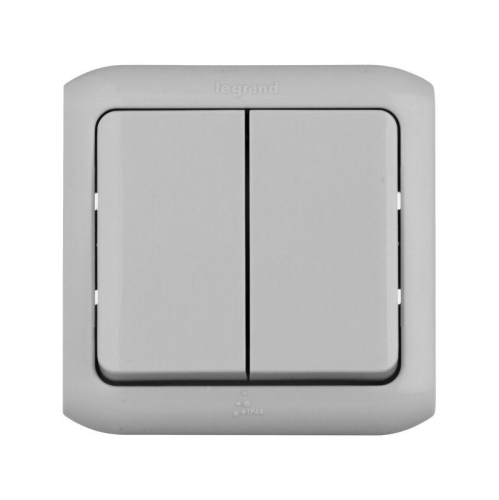 Переключатель проходной 2-кл. ОП Quteo 10А IP44 250В 10AX сер. Leg 782331