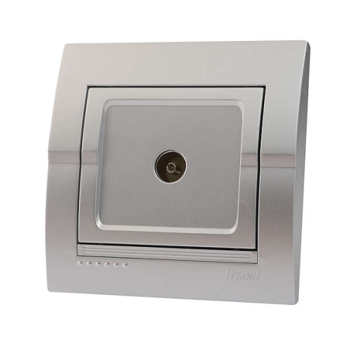 Розетка телевизионная оконечная TV СП Deriy серебр. металлик LEZARD 702-2828-130