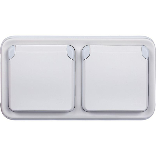 Розетка 1-м СП Plexo 16А IP55 2P+E с заземл. с крышкой немецк. стандарт безвинтов. клеммы механизм бел. Leg 069640