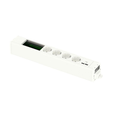 Блок Unica System+ 4хРозетка (2К+З) + 2хUSB A/C + место (45х90) под VDI бел. SchE INS44256