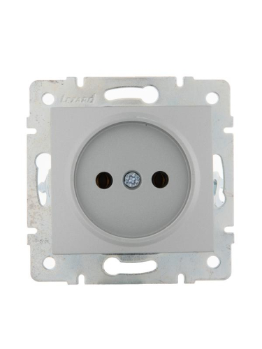 Розетка 1-м СП Karina 16А IP20 без заземл. керамика механизм матов. серебр. LEZARD 707-4388-121