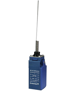 Выключатель путевой ВП 24-2106П-65 У2 рычаг пружинный "кошачий ус" 1з+1р безинерционный 20мм без сальника 3А IP65 Электротехник ET007219