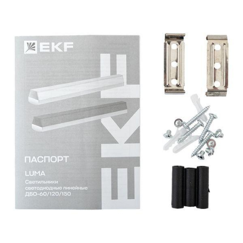 Светильник светодиодный ДБО-60 24Вт 4000К IP20 590х65х70 линейный черн. LUMA EKF LBL-60-24-B-4000