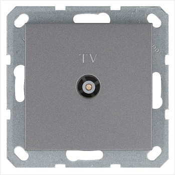 Розетка телевизионная оконечная TV Ф9.5мм механизм алюм. Jasmart G6001S