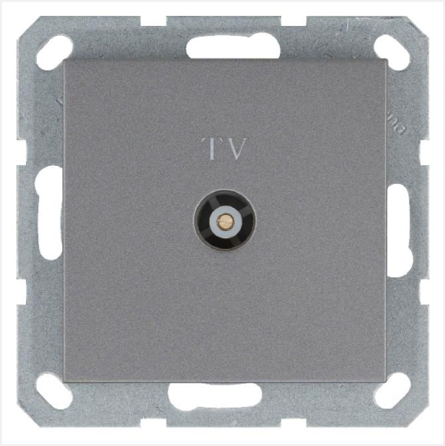 Розетка телевизионная оконечная TV Ф9.5мм механизм алюм. Jasmart G6001S