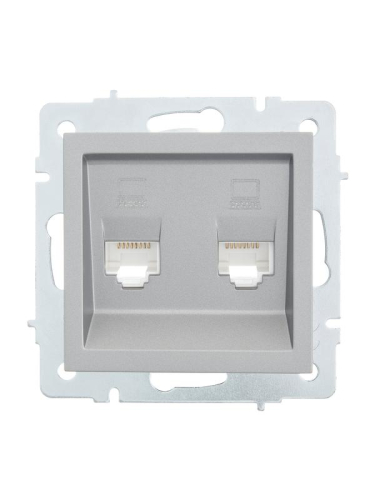 Розетка компьютерная 2-м СП Vesna механизм платина LEZARD 742-3588-141