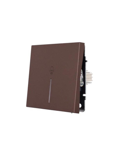 Кнопка звонка с индик. СП ZIMA IP20 безвинт. зажим шоколад LEZARD 704-7388-108QC