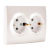 Розетка 2-м СП Karina с заземл. термопласт жемчуж./бел. перламутр. LEZARD 707-3000-127B Розетка 2-м СП Karina с заземл. термопласт жемчуж./бел. перламутр. LEZARD 707-3000-127B