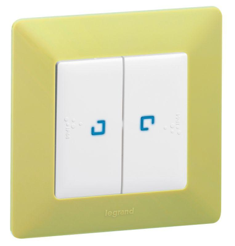 Переключатель 2-кл. СП Valena Life 10А IP44 250В 10AX с подсветкой с лицев. панелью механизм бел. Leg 752159