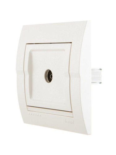 Розетка телевизионная оконечная TV СП Deriy 16А IP20 жемчуж./бел. металлик LEZARD 702-3030-130