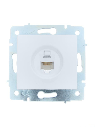 Розетка компьютерная 1-м СП ASTI IP20 RJ45 механизм Cat 5e бел. LEZARD 7081-0288-139