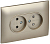 Розетка 2-м SKANDY 10А без заземл. без защ. шторок в сборе SK-R10Sh шампань IEK SK-R20-10-K37-F