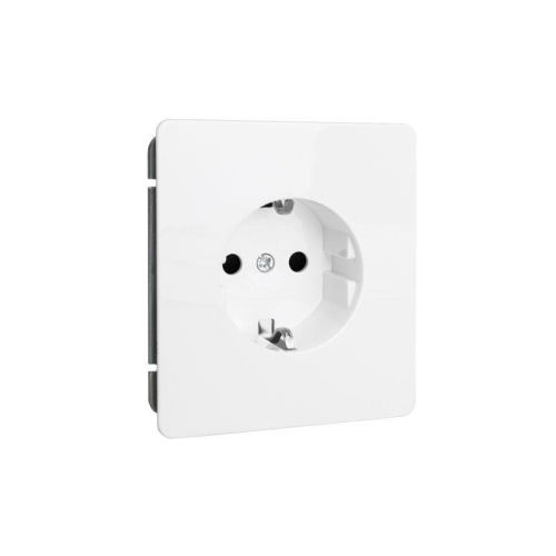 Розетка 1-м СП ROUND MIELE 16А с заземл. защ. шторки перламутр Kranz KR-78-0701-1