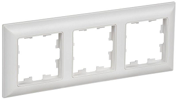 Рамка 3-м BRITE РУ-3-БрАБ арктич. бел./бел. IEK BR-M32-12-K91