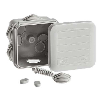 Коробка ОП Тусо распаячная 68х68х45мм для быстрого монтажа свет. сер. IP54 Ruvinil 67031