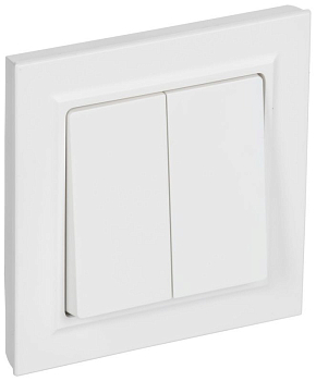 Выключатель 2-кл. СП BRITE ВСР10-2-0-БрАБ 10А в сборе арктич. бел. IEK BR-V20-0-10-K91-F