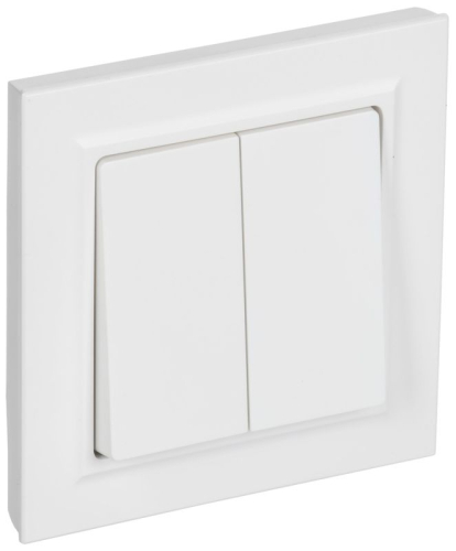 Выключатель 2-кл. СП BRITE ВСР10-2-0-БрАБ 10А в сборе арктич. бел. IEK BR-V20-0-10-K91-F