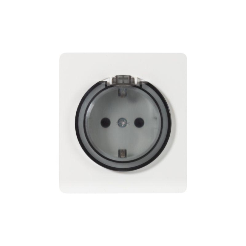 Розетка 1-м СП ROUND MIELE 16А с заземл. защ. шторки и крышкой перламутр Kranz KR-78-0702-1