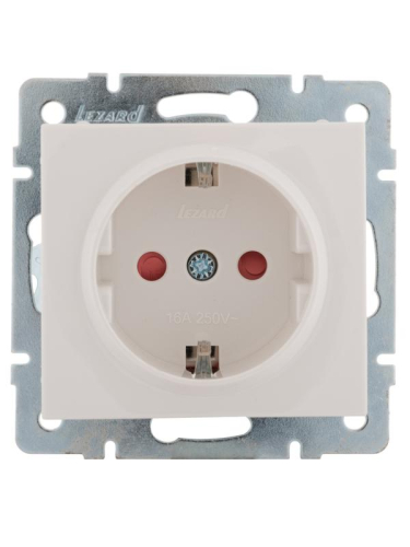 Розетка 1-м Rain защ. шторки керамика механизм бел. LEZARD 703-0288-124