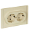 Розетка 2-м СП FORTE&PIANO FP424 16А с заземл. без защ. шторок безвинт. крепл. ваниль IEK FP-R21-16-1-K10