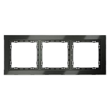 Рамка 3-м S70 стеклян. титан Voltum VLS110306