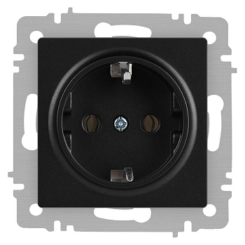 Розетка Accent 6-202-05 2P+E Schuko 16А-250В IP20 СУ антрацит Intro Б0063693