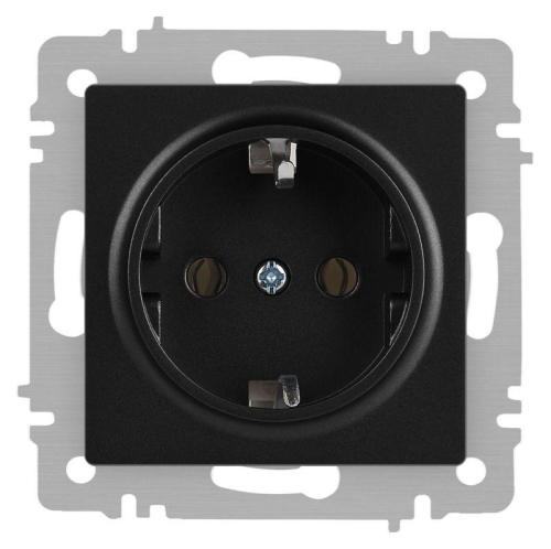 Розетка Accent 6-202-05 2P+E Schuko 16А-250В IP20 СУ антрацит Intro Б0063693