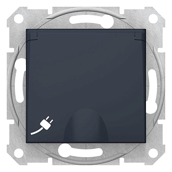 Механизм розетки 1-м СП Sedna 16А IP20 250В с заземл. защ. шторки с крышкой графит SchE SDN3100170