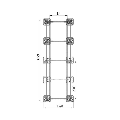 Конструкция опорная для установки оборудования TECHNORAPTOR FOOT 1200х4000 тип 2 KM-TR-F-SSEI-1200-4000-2 КМ TR0020