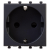 Розетка 1-м 2мод. Avanti "Черный матовый" 16А 2P+E защ. шторки черн. DKC 4412002