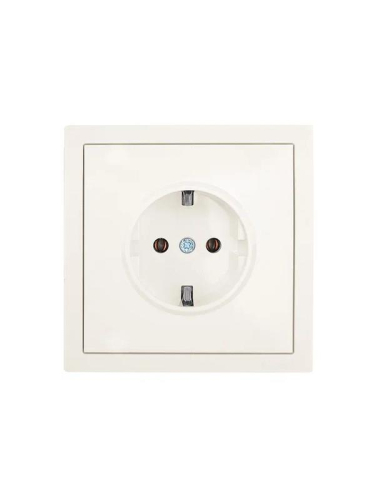 Розетка 1-мест. с/з ПБТ СП ZIMA IP20 16А безвинт. зажим слон. кость LEZARD 704-9088-122BQC