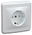 Розетка 1-м СП Вега РСш10-3-ВБ с заземл. контактом и защ. штор 16А бел. IEK ERV14-K01-16-DM