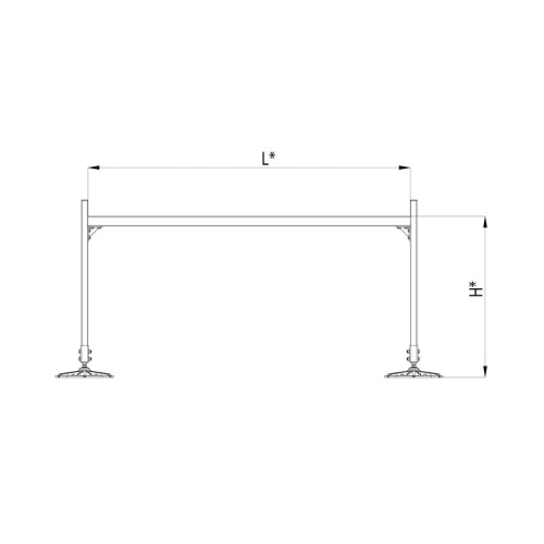 Конструкция опорная для горизонт. прямоугол. воздуховодов и метал. лотков кабеленесущих систем TECHNORAPTOR FOOT 2000х1000 KM-TR-F-SSHRAD-2000-1000 КМ TR0090