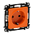 Розетка 1-м СП Valena Life 16А IP20 250В 2P+E защ. шторки безвинтов. клеммы с лицев. панелью механизм оранж. Leg 753229