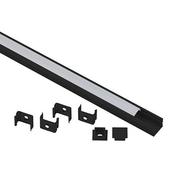 Комплект с накладным анодированным профилем 1612B 16х12мм. 2м САВ261 черн. Эра Б0062758