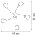 Люстра 5xE14 макс. 40Вт плафон ПП Vitaluce V3232/5PL Люстра 5xE14 макс. 40Вт плафон ПП Vitaluce V3232/5PL