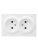 Розетка 2-м ОП LETO без заземл. закрытый корпус ПБТ бел. LEZARD 752-0200-128B