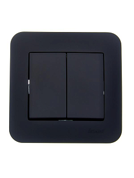 Выключатель 2-кл. 1п СП ASTI 10А IP20 в сборе черн. бархат LEZARD 7081-4242-101