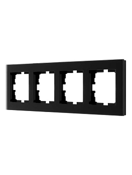 Рамка 4-местн. гориз. VESNA стекло черн. LEZARD 742-5880-149