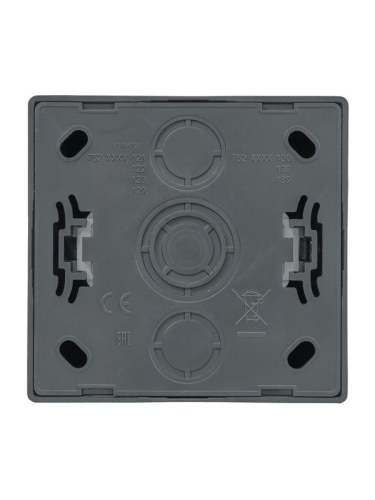 Розетка 1-м ОП LETO с заземл. с крышкой LETO ПБТ графит LEZARD 752-3400-123B