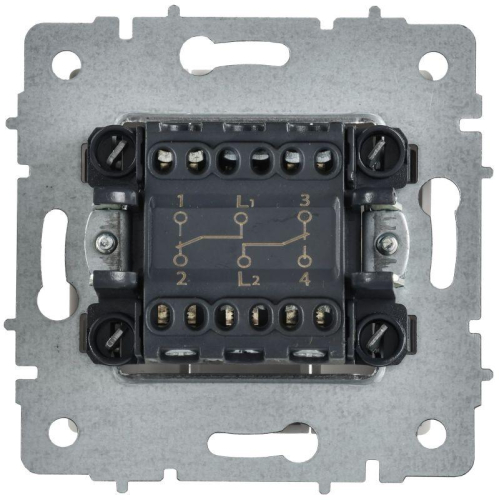 Выключатель проходной 2-кл. СП BRITE ВС10-2-6-БрАБ 10А механизм арктич. бел. IEK BR-V22-0-10-K91