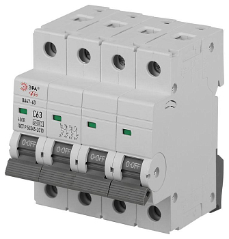 Выключатель автоматический 4п C 63А 4.5кА ВА47-63 PRO ЭРА Б0059445