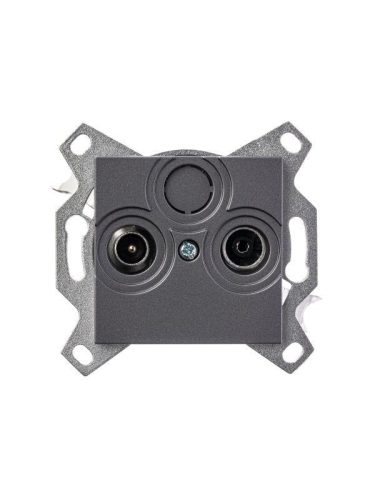 Розетка TV-R Levit оконечная сталь ABB 2CHH083503A6069