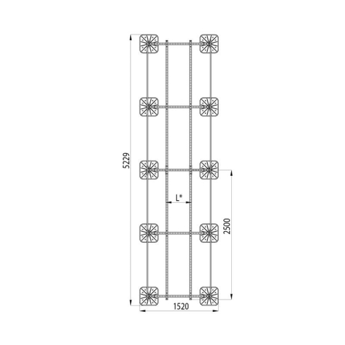 Конструкция опорная для установки оборудования TECHNORAPTOR FOOT 1200х5000 тип 2 KM-TR-F-SSEI-1200-5000-2 КМ TR0022
