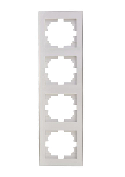 Рамка 4-м Rain вертикал. без вставки бел. LEZARD 703-0202-154