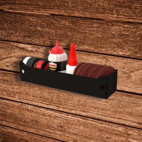 Полка для хранения 275x67мм металлическая настенная черн. Rexant 38-0672