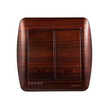 Выключатель 2-кл. ОП Demet 10А IP20 с подсветкой маун LEZARD 711-0400-112