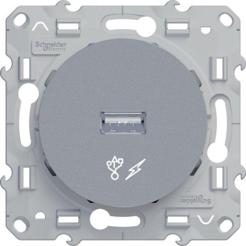 Механизм розетки СП USB Odace алюм. SchE S53R408